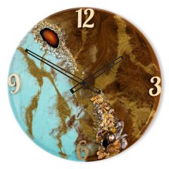 Zöld Barna ResinArt Óra 40 cm