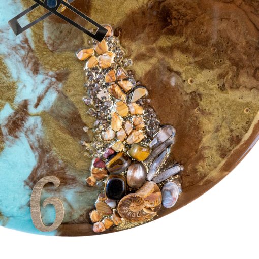 Zöld Barna ResinArt Óra 40 cm