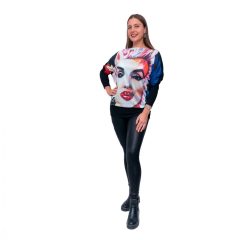   LBM ART denevér ujjú pulóver, Marilyn mintázattal, one size