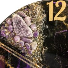 Fekete Lila ResinArt Óra 40 cm