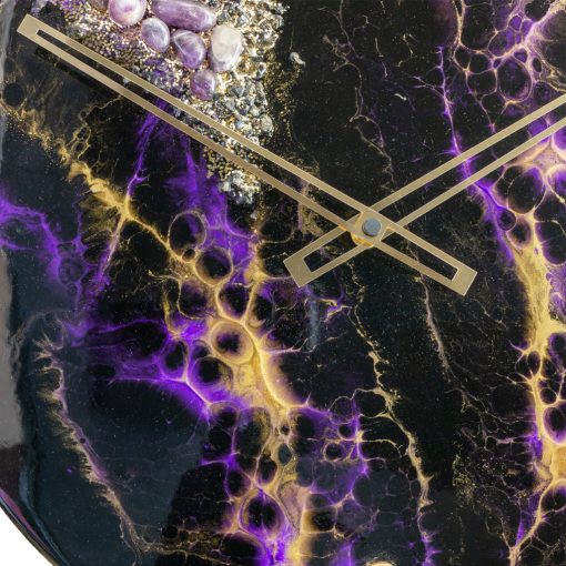 Fekete Lila ResinArt Óra 40 cm