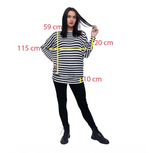 LBM ART denevér ujjú pulóver, fehér, Dali mintázattal, one size