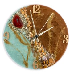 Zöld Barna ResinArt Óra II 30 cm