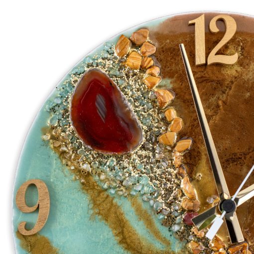 Zöld Barna ResinArt Óra II 30 cm