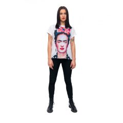 LBM ART póló, fehér, Frida mintázattal, one size 