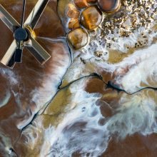 Barna Arany ResinArt Óra 30 cm