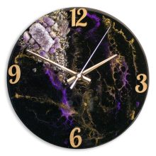 Fekete Lila II ResinArt Óra 30 cm