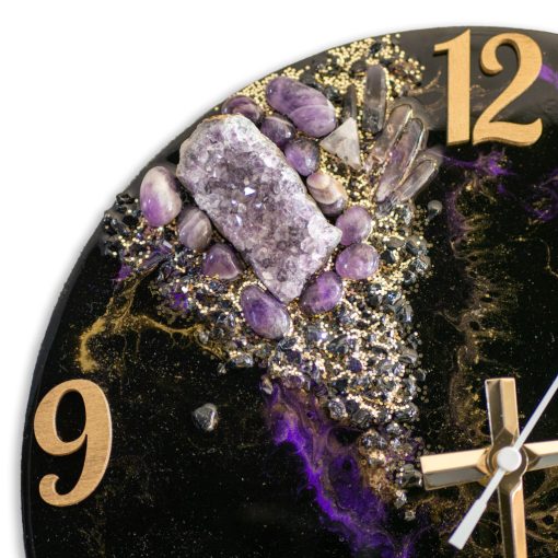 Fekete Lila II ResinArt Óra 30 cm
