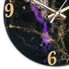 Fekete Lila II ResinArt Óra 30 cm