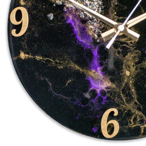 Fekete Lila II ResinArt Óra 30 cm