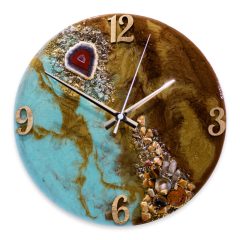 Zöld Barna ResinArt Óra 30 cm