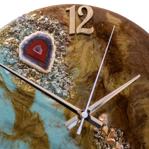 Zöld Barna ResinArt Óra 30 cm