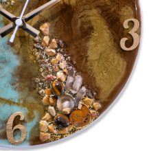 Zöld Barna ResinArt Óra 30 cm