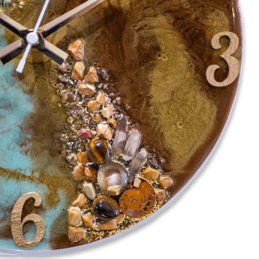 Zöld Barna ResinArt Óra 30 cm