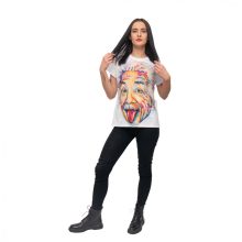 LBM ART póló, fehér, Einstein mintázattal, one size 