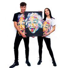 LBM ART férfi póló, fekete, Einstein mintázattal