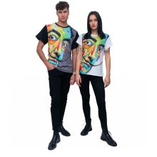 LBM ART póló, fehér, Dali mintázattal, one size 