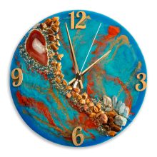 Türkiz Arany ResinArt Óra 30 cm