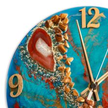 Türkiz Arany ResinArt Óra 30 cm