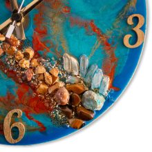 Türkiz Arany ResinArt Óra 30 cm