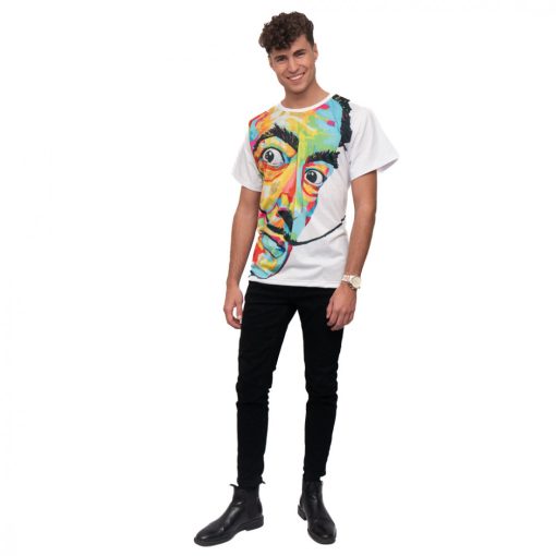 LBM ART férfi póló, fehér, Dali mintázattal