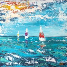 LBM Art Vitorlások - művészi nyomat - több méret - 70 cm x 70 cm