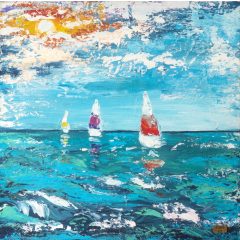   LBM Art Vitorlások - művészi nyomat - több méret - 70 cm x 70 cm