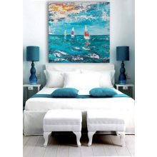 LBM Art Vitorlások - művészi nyomat - több méret - 70 cm x 70 cm