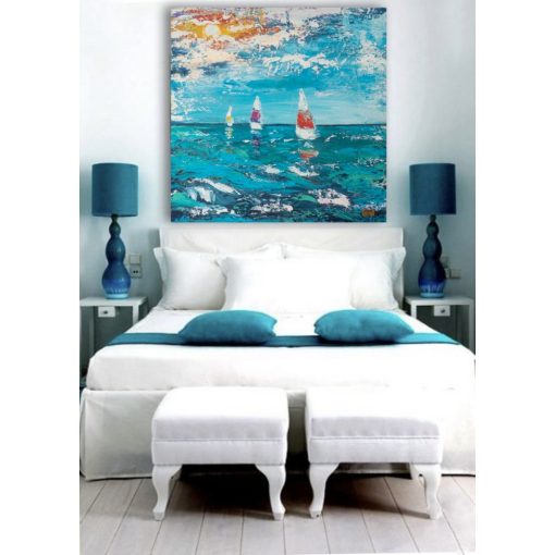 LBM Art Vitorlások - művészi nyomat - több méret - 70 cm x 70 cm