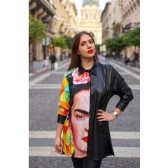   LBM art Frida kollekció, női ing, műbőr, fekete, one size