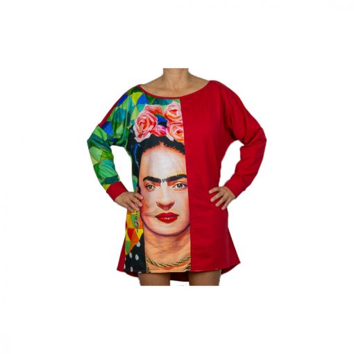 LBM art Frida kollekció, mintás pulóver, piros, one size