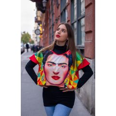 LBM art Frida kollekció, mintás crop top, piros, one size