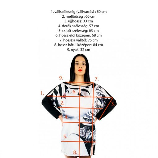 LBM Art Madonna kollekció, mintás pulóver, fekete-fehér, one size