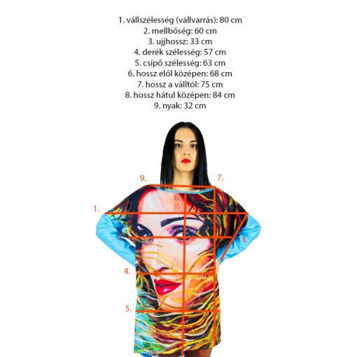 LBM Art Madonna kollekció, mintás pulóver, kék, one size