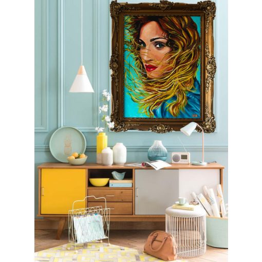 LBM art Madonna türkiz művészi vászon nyomat, több méret